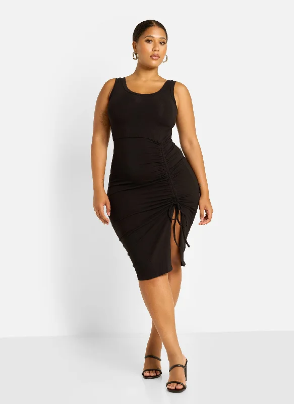 Cici Ruched Bodycon Midi Dress