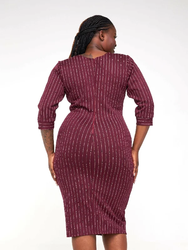 Lizola Remy Bodycon Dress - Maroon