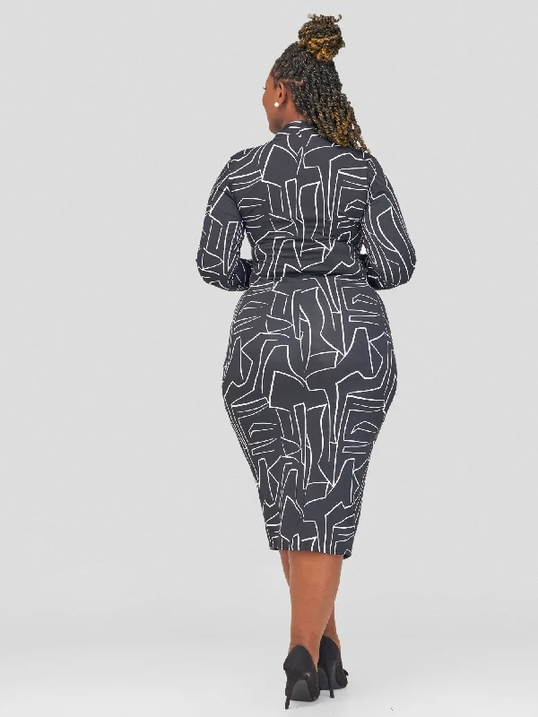 Salok Havilah Carmi Bodycon - Black Print