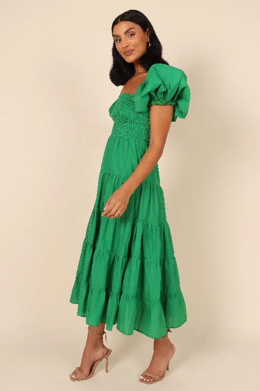 Morgan Tiered Dress - Green