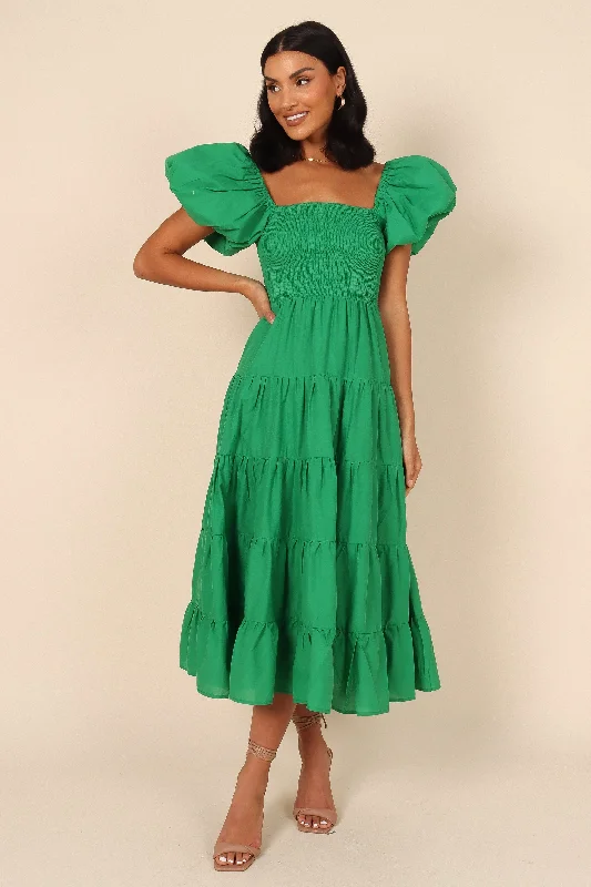 Morgan Tiered Dress - Green