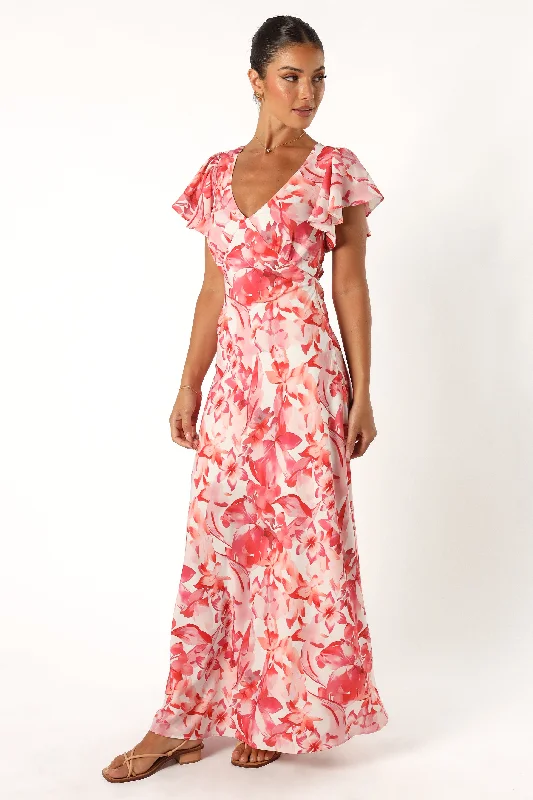 Ramsey Maxi Dress - Red Floral