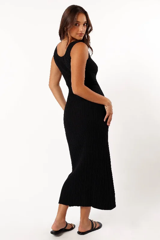 Reign Maxi Knit Dress - Black