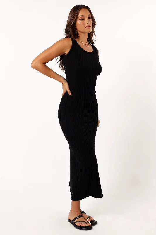 Reign Maxi Knit Dress - Black