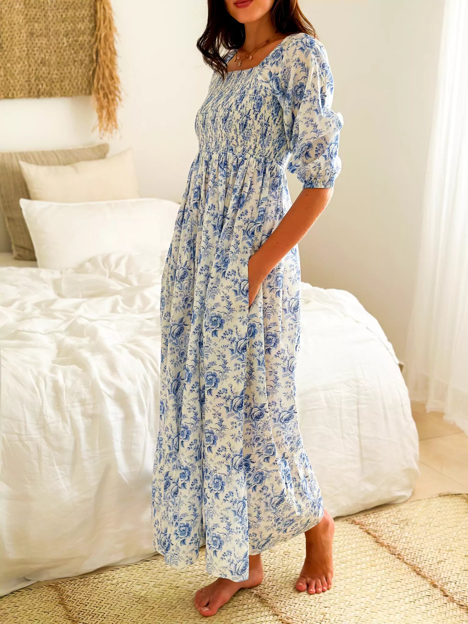 Laurel Blue Smock Dress