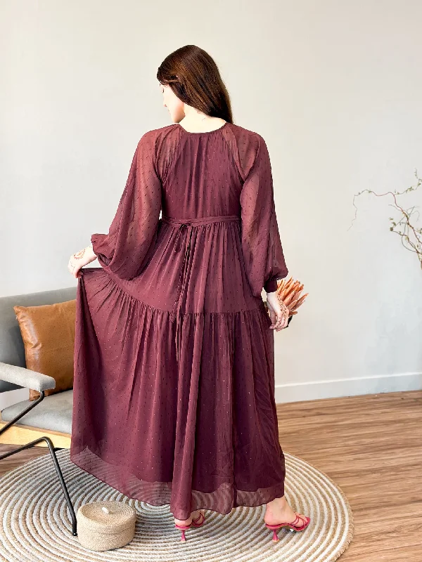 Pecan Rose Long Dress