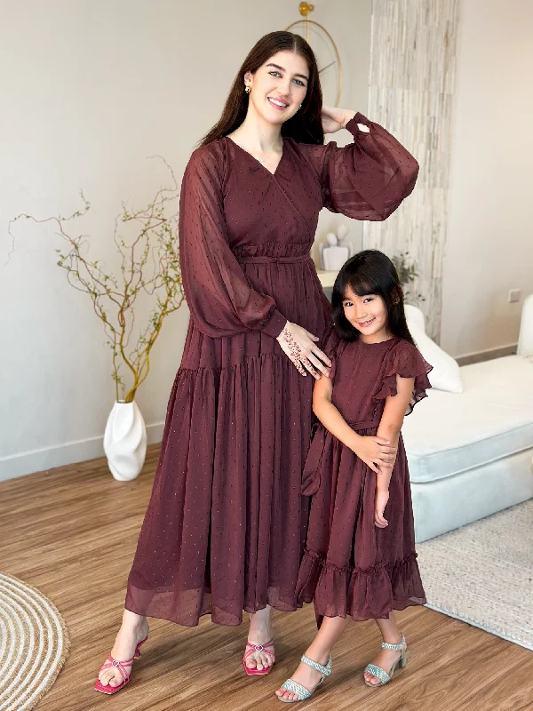 Pecan Rose Long Dress