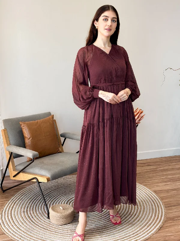 Pecan Rose Long Dress