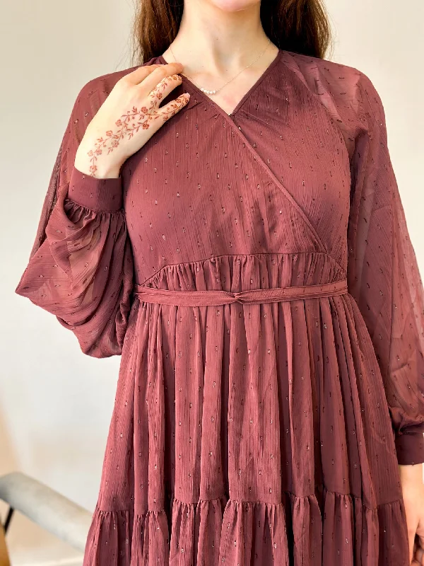 Pecan Rose Long Dress