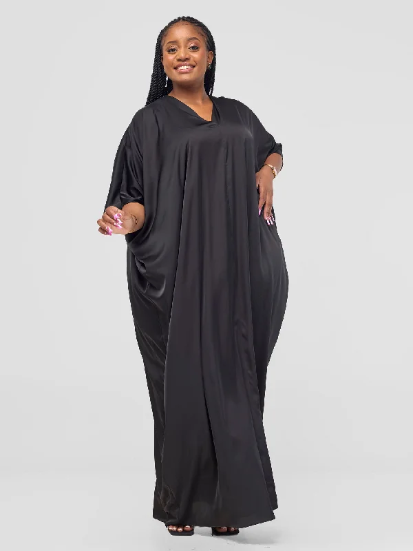 Vivo Sarabi Panelled V-Neck Kaftan - Black