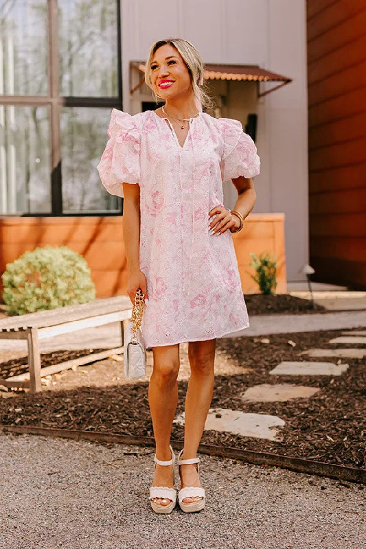 All The Blooms Eyelet Shift Dress