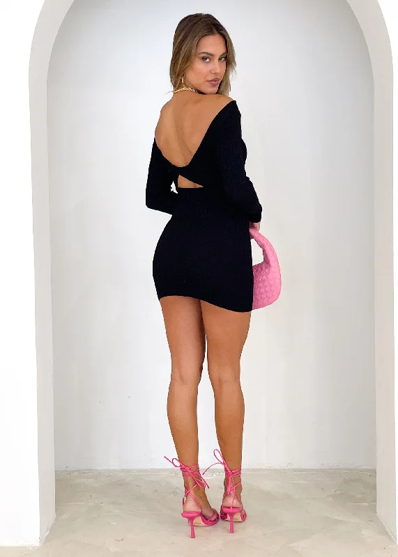 Bold Moment Knit Dress - Black