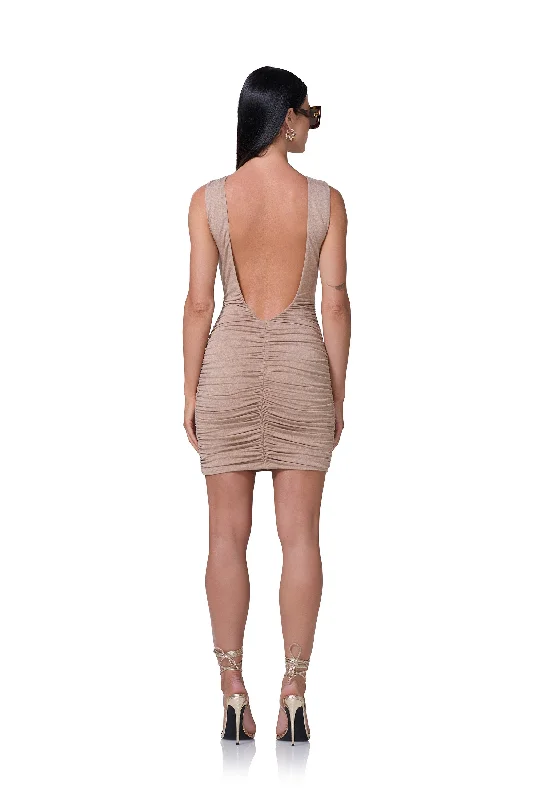 Calliope Mini Dress - Heather Taupe