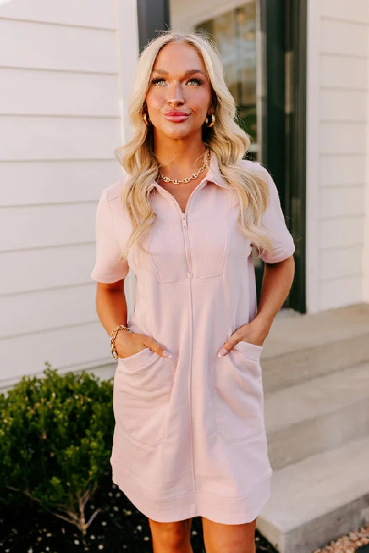 Casual Outing Mini Dress in Blush