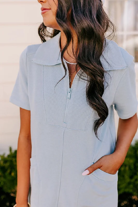 Casual Outing Mini Dress in Sky Blue