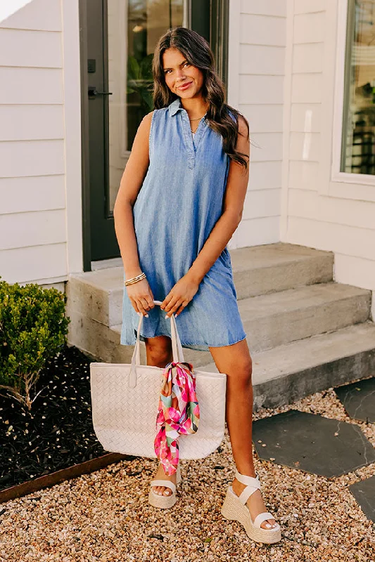 Cutie On The Coast Chambray Dress