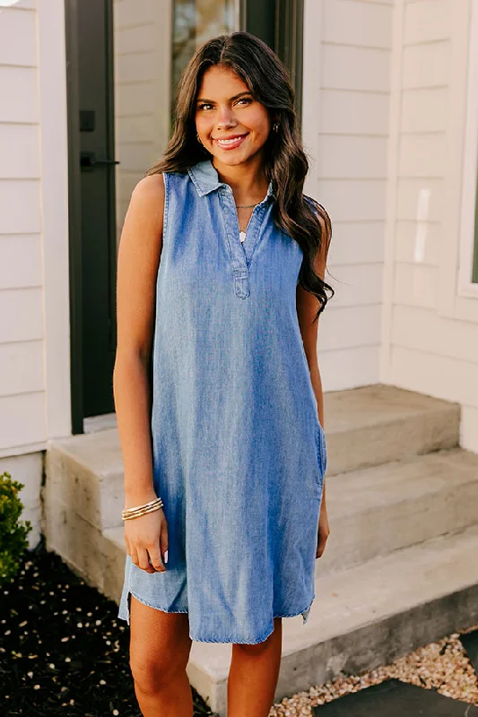 Cutie On The Coast Chambray Dress