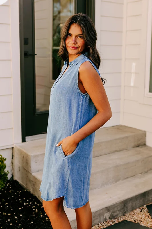 Cutie On The Coast Chambray Dress