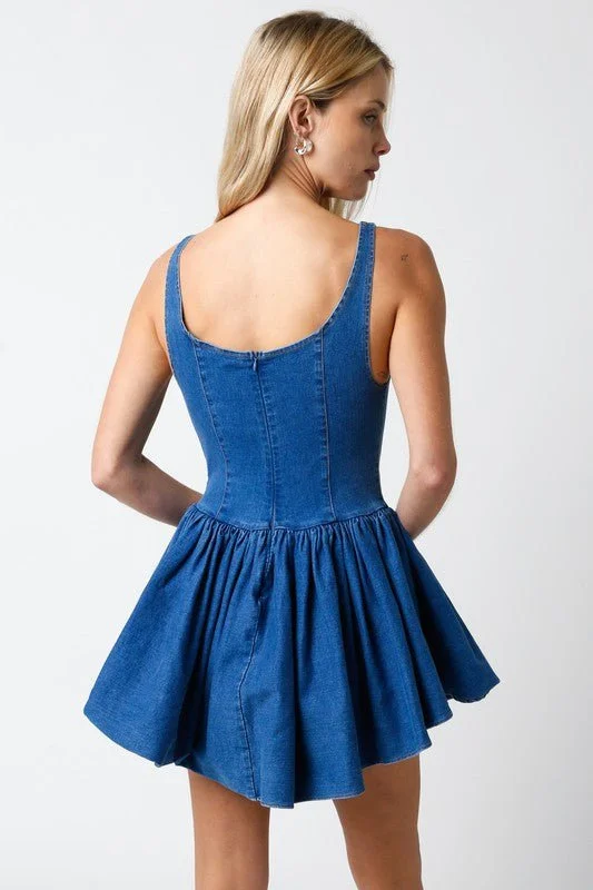 Dallas Denim Ballet Mini Dress