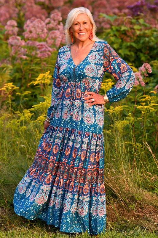 Tulula Dress / Orange Teal