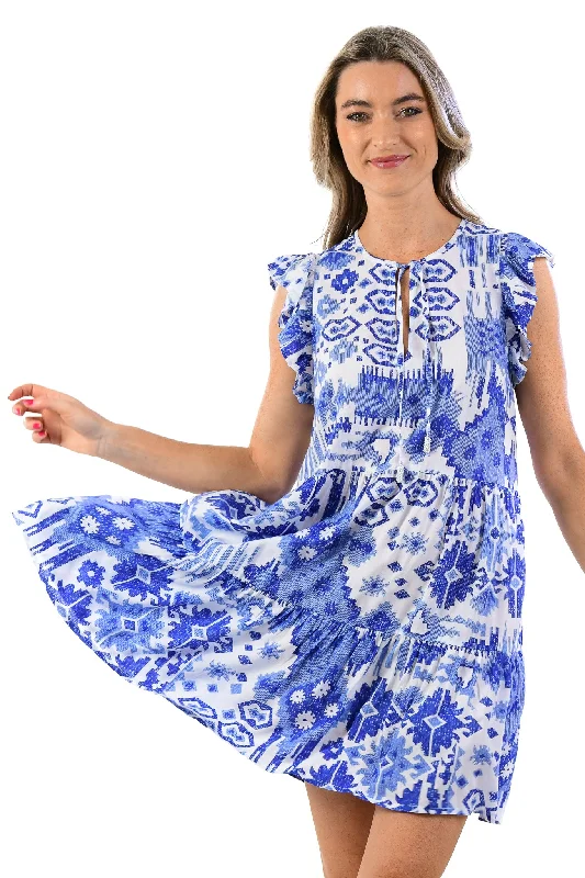 Nantucket Dress / Indigo Ikat