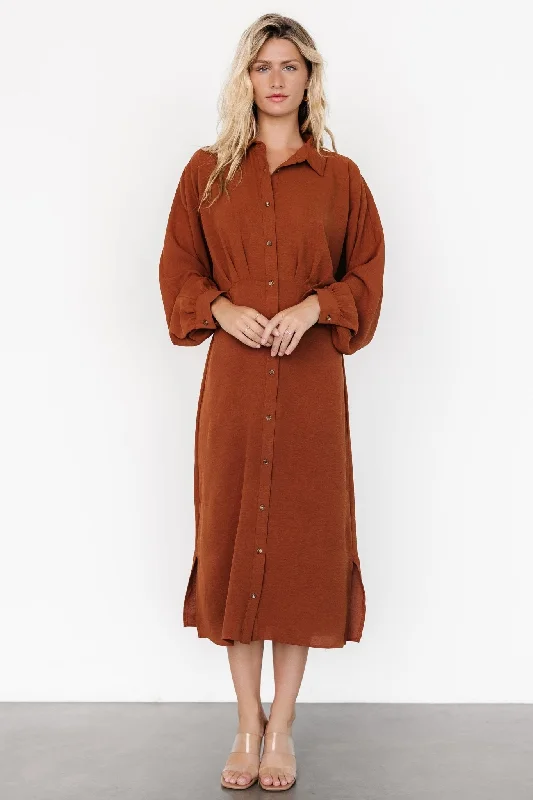 Marla Button Dress | Copper