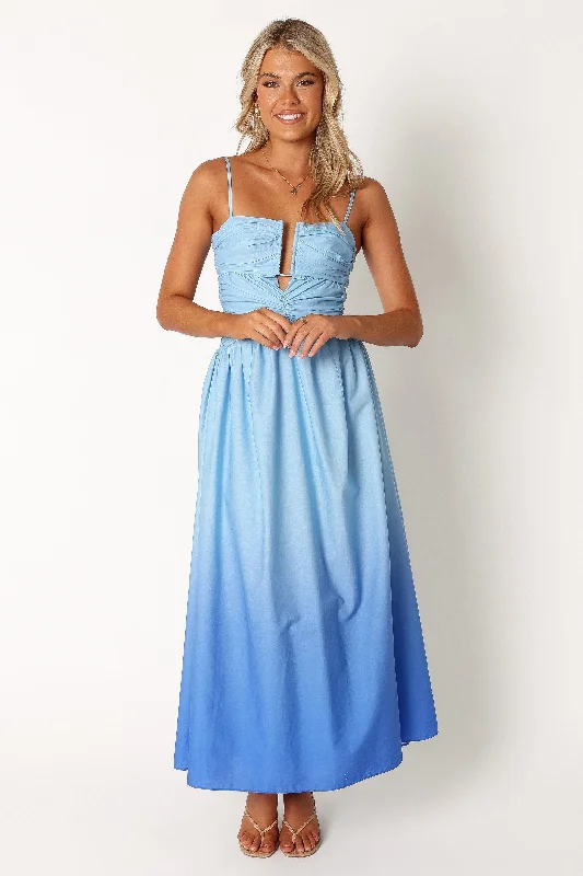 Natalia Midi Dress - Blue Gradient