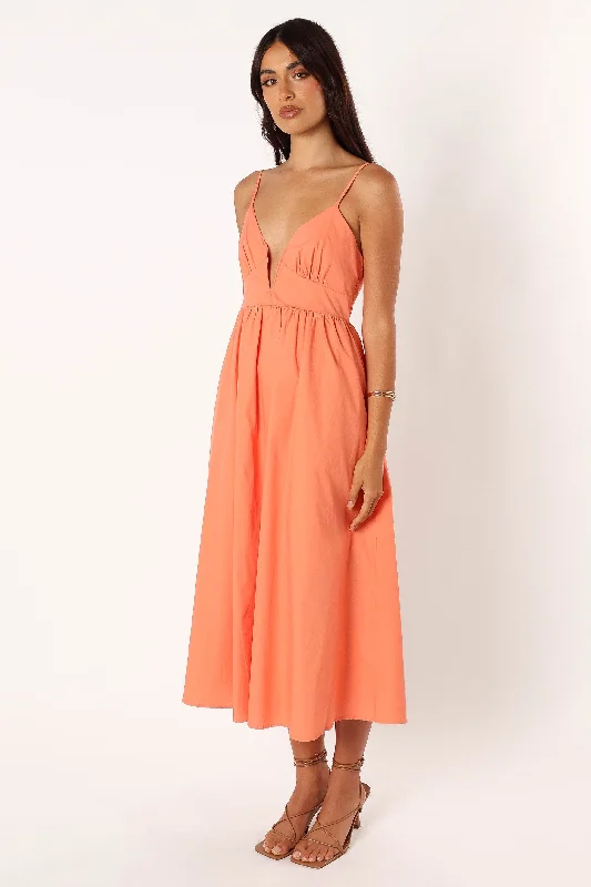 Noira Midi Dress - Apricot