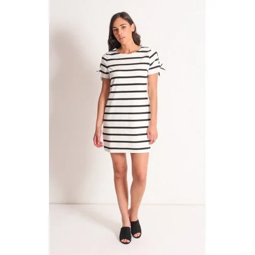 PAGANI - Ponte stripe tie sleeve dress! 10