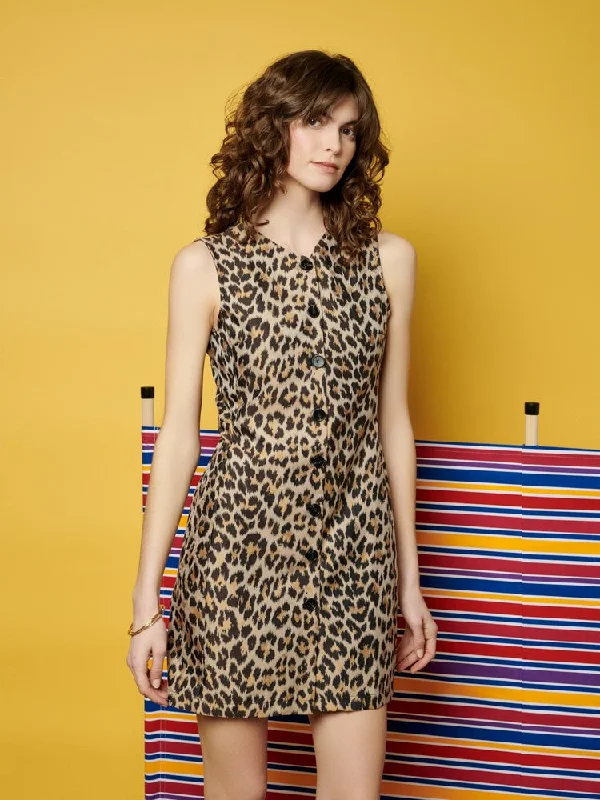 <b> Ghospell </b> Patty Leopard Mini Dress