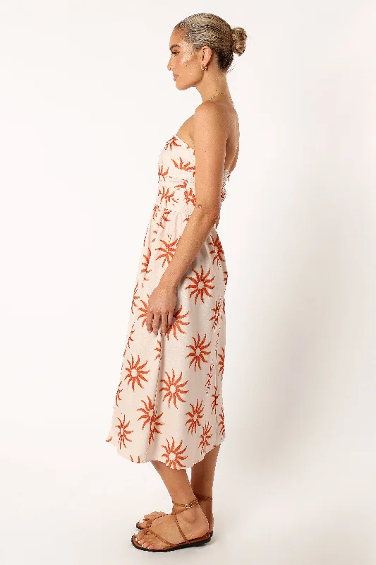 Ryder Strapless Midi Dress - Soleil