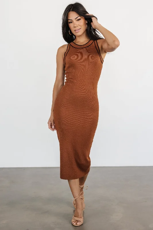 Tove Knit Tank Midi Dress | Copper