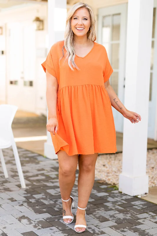 Unexpected Chance Dress, Orange