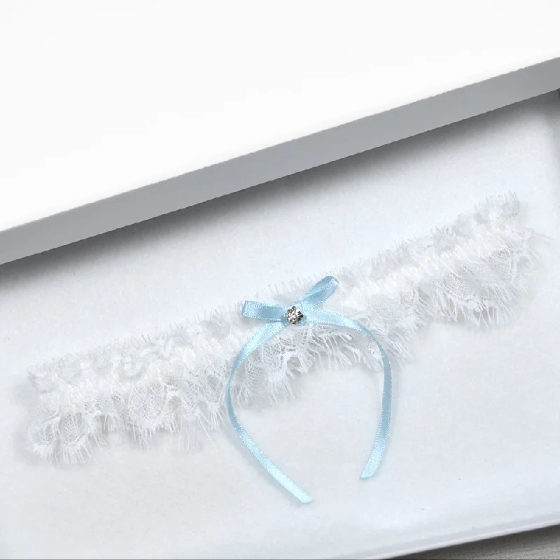 Adelaide White Chantilly Lace Bridal Garter