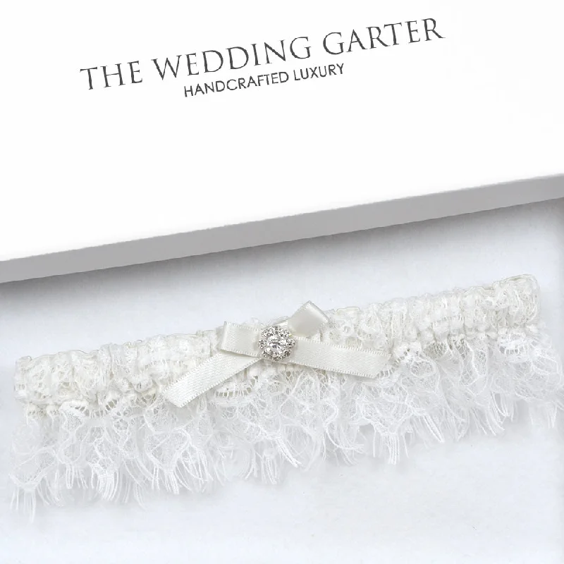 Evangeline Ivory Chantilly Lace Bridal Garter