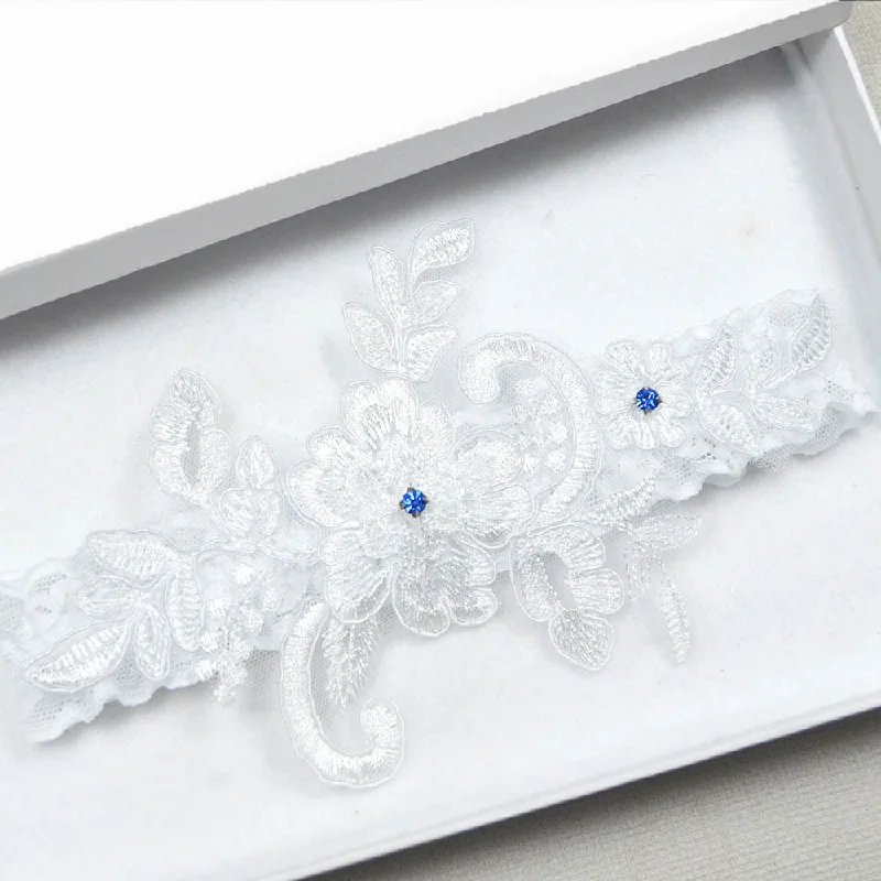 Garter For Brides With White Lace Applique