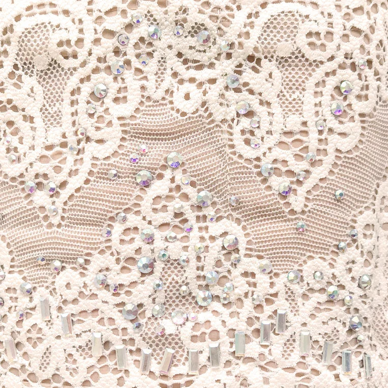 Large / Ivory / Beaded Lace