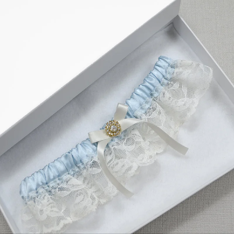 Maddison Blue & Ivory Vintage Bridal Garter Online