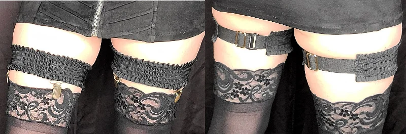 Ruffle Garters with 2 Clips