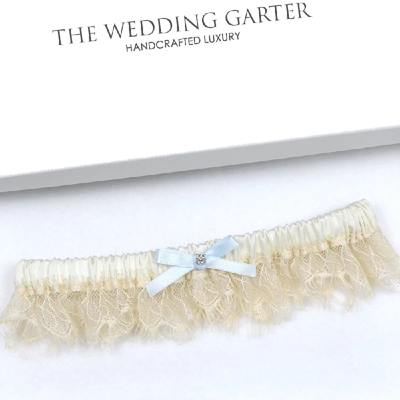 Valerie Ivory & Nude Chantilly Lace Wedding Garter