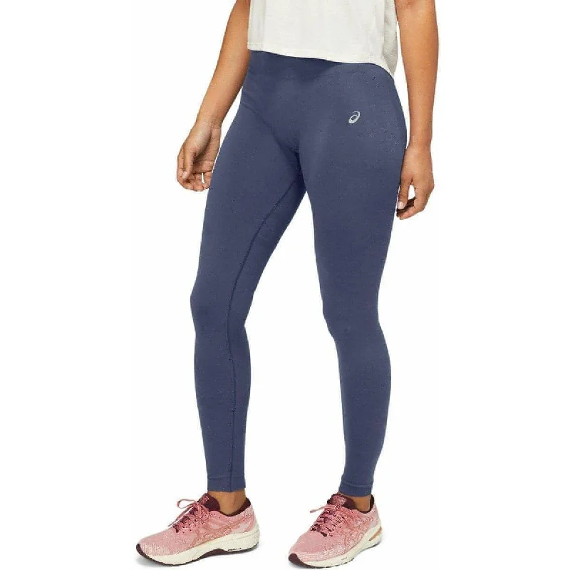 Asics Seamless Womens Long Running Tights - Navy