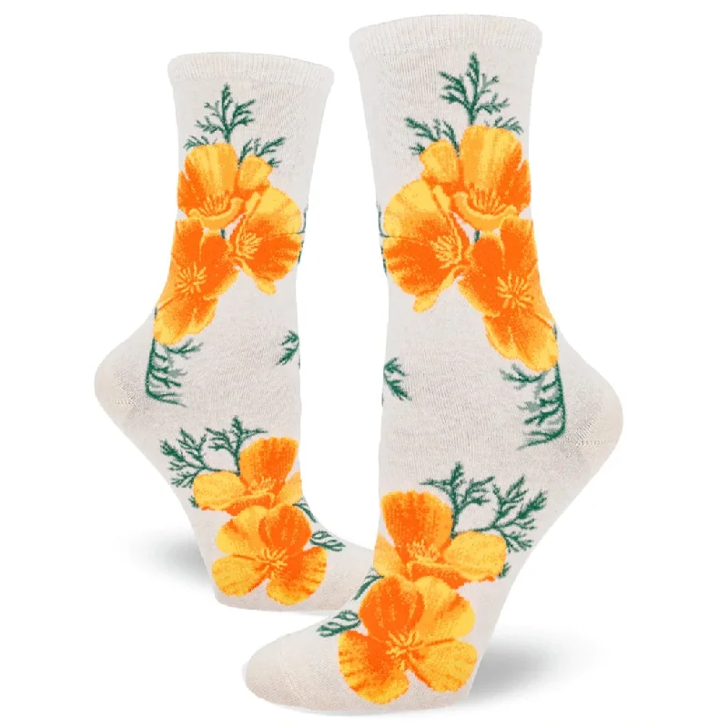 California Poppy Women's Crew Socks