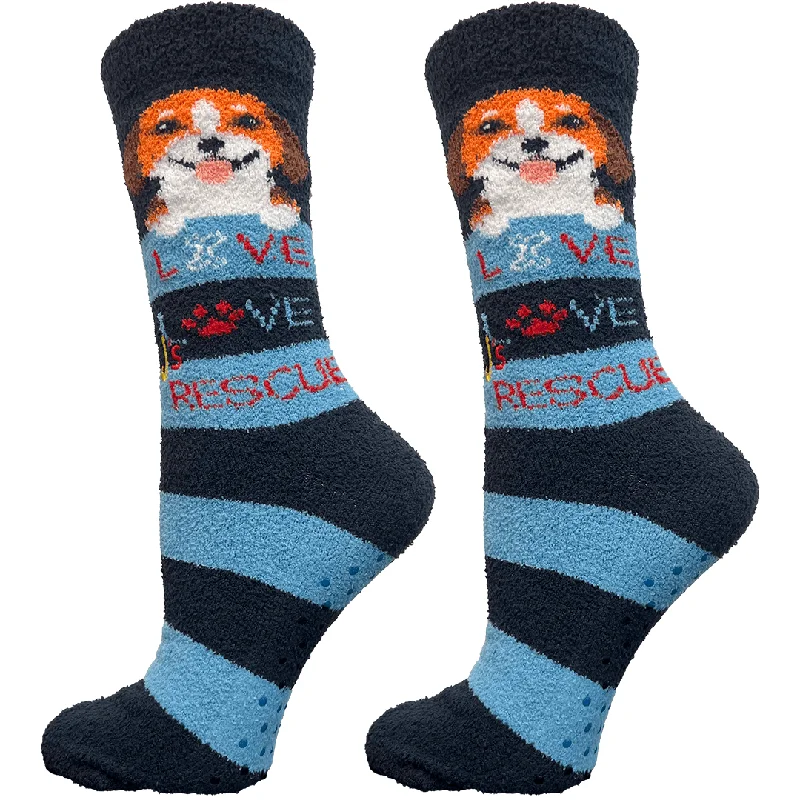 Dog Rescue Fuzzy Crew Socks