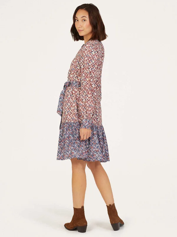 Kalina Hemp Printed Midi Shift Dress - Multi