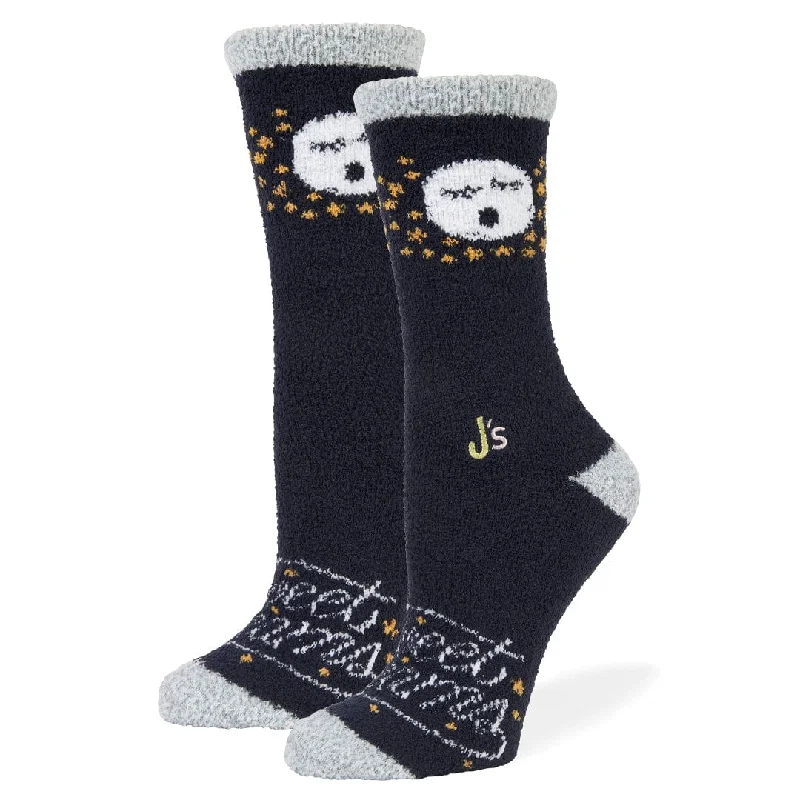 Sweet Dreams Moon Fuzzy Women's Crew Socks