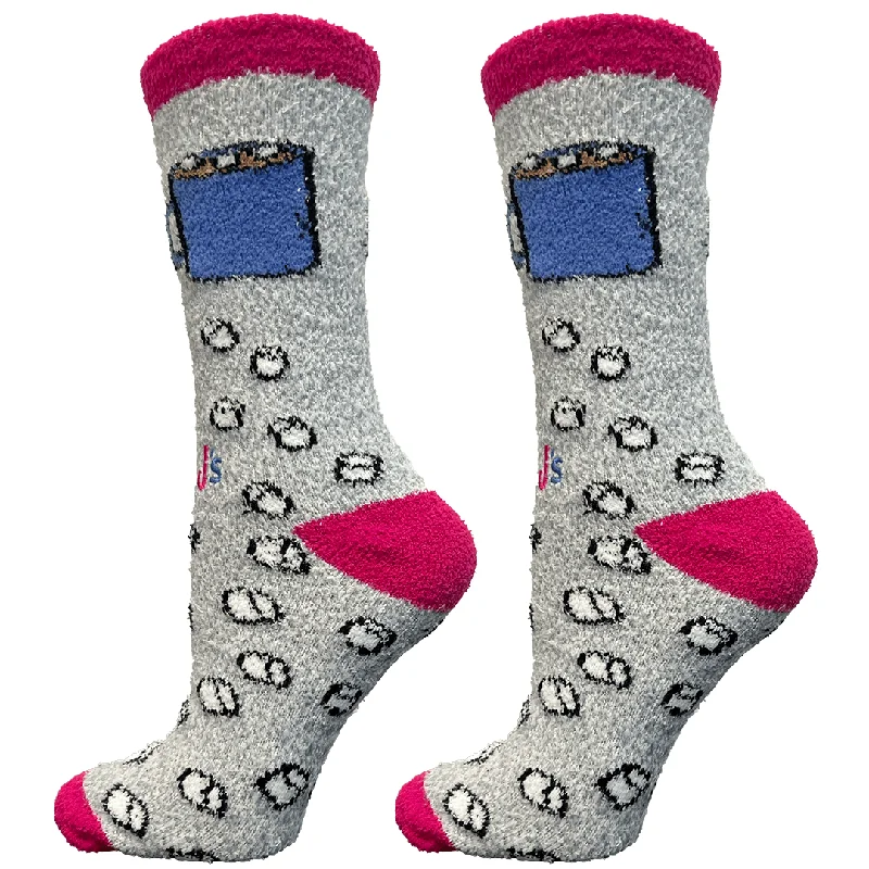 Hot Chocolate Mug Women's Fuzzy Crew Socks