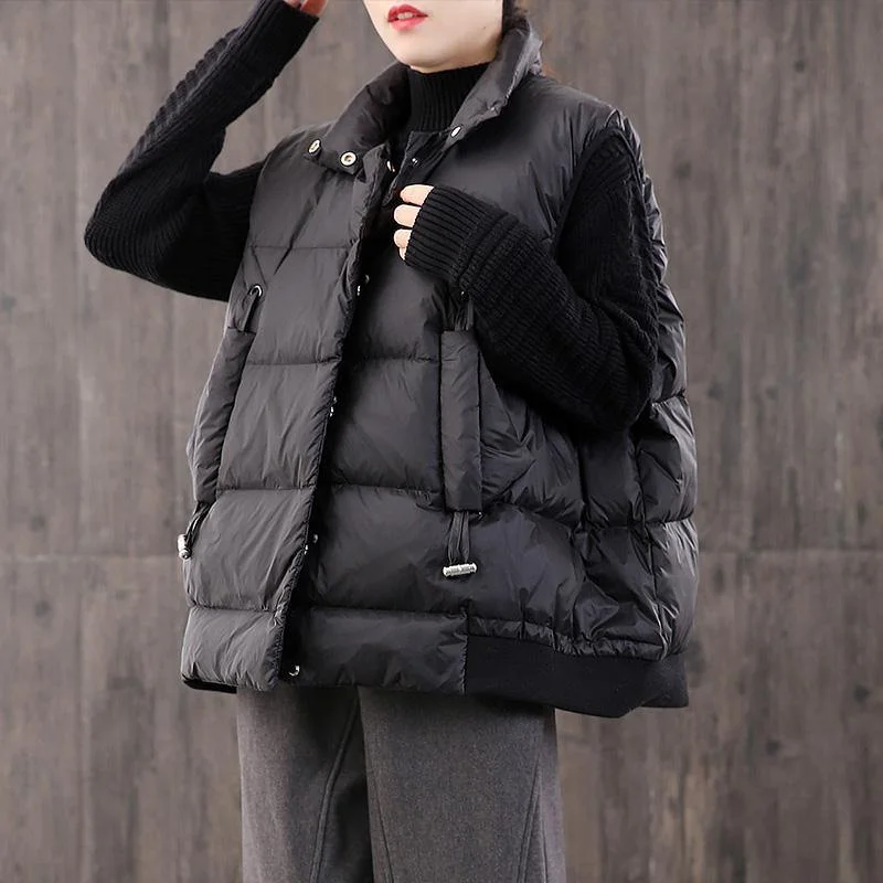 2019 black warm winter coat oversize stand collar winter jacket sleeveless Luxury Jackets