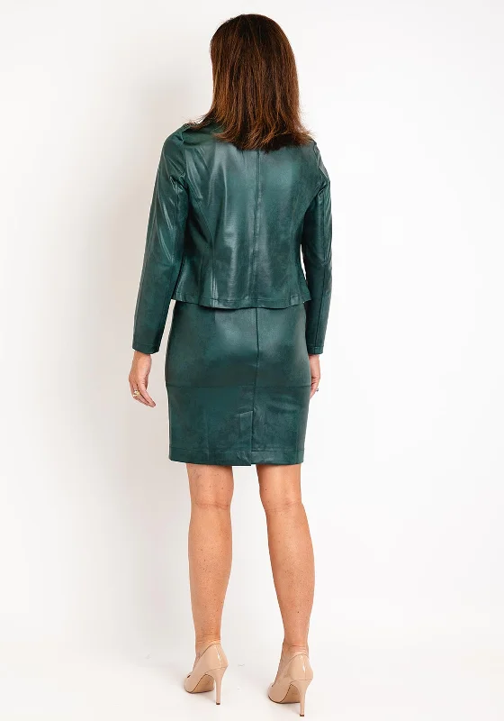 Eva Kayan Studded Detail Faux Leather Jacket, Green