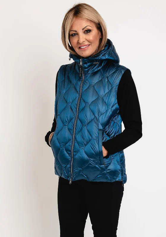 Green Goose Quilted Short Gilet, Blue