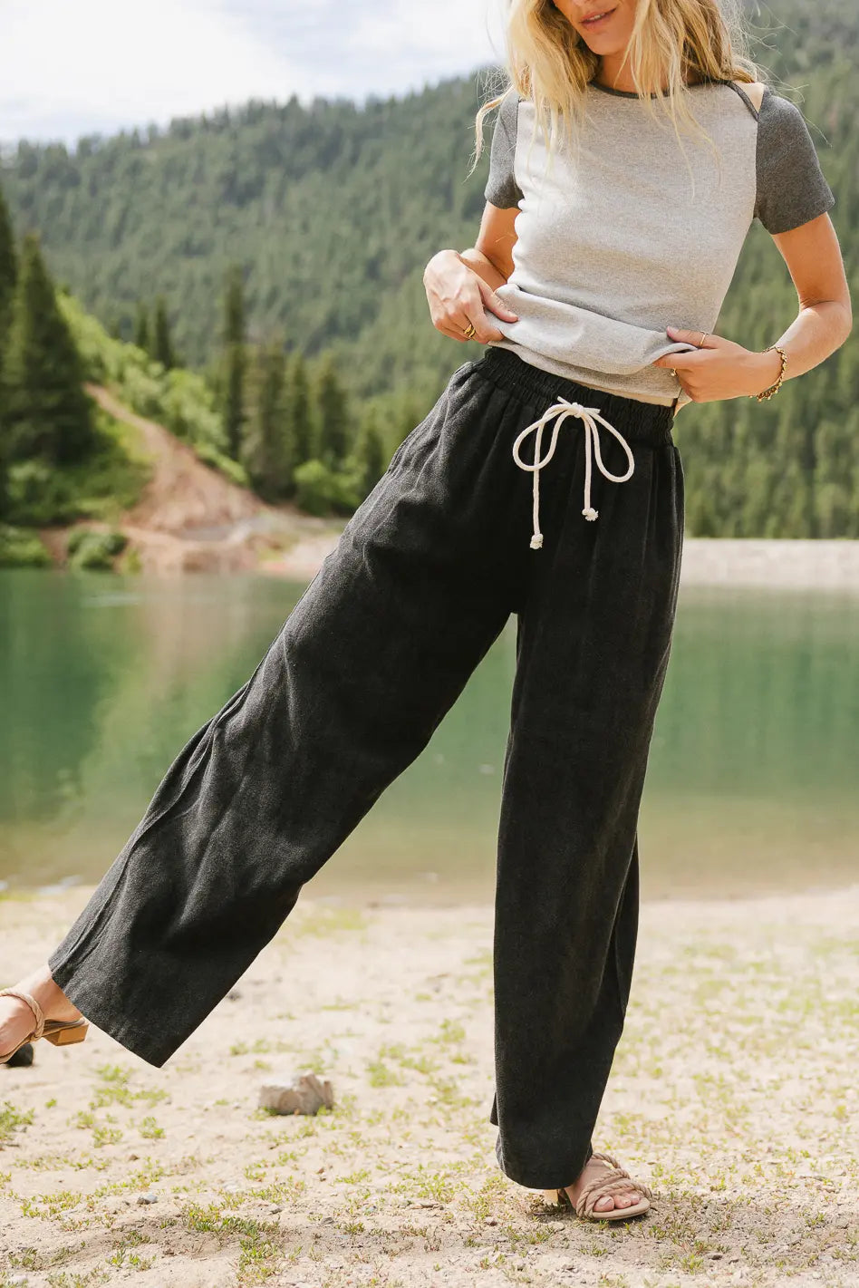 Nico Wide Leg Pants in Black